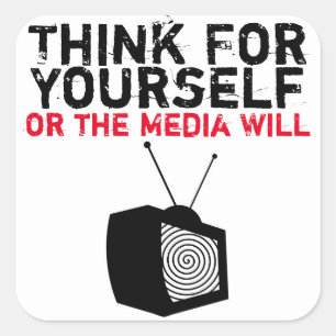 Sticker Carré Pensez-vous : TV hypnotisée