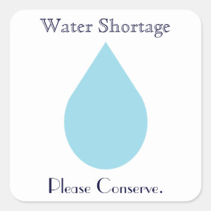 Sticker Carré Pénurie d'eau