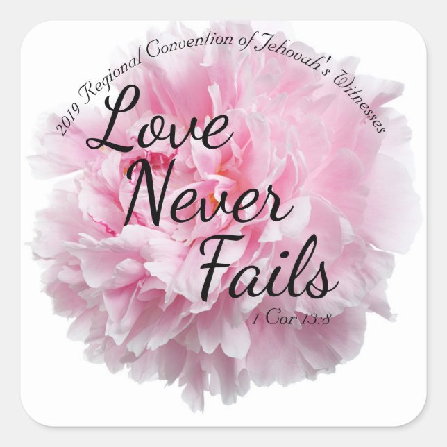 Sticker Carré Peony Floral 2019 JW CONVENTION "L'amour n'échoue  (Devant)