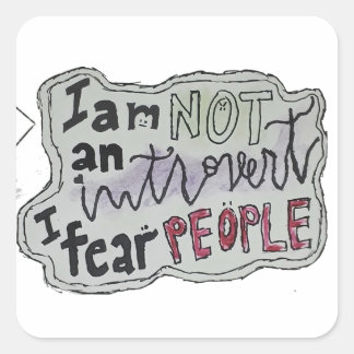 Sticker Carré People are scary.. >0<