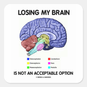 Sticker Carré Perdre Mon Cerveau N'Est Pas Une Option Acceptable