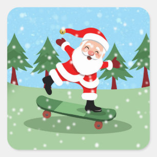 Sticker Carré Père Noël