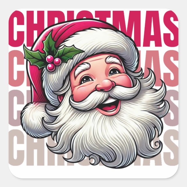 Sticker Carré Père Noël (Devant)