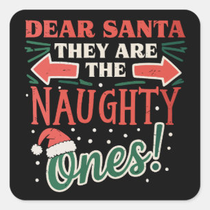 Sticker Carré Père Noël, ce sont les vilains de Noël