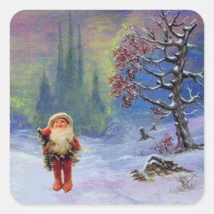 STICKER CARRÉ PÈRE NOËL DES GNOMES