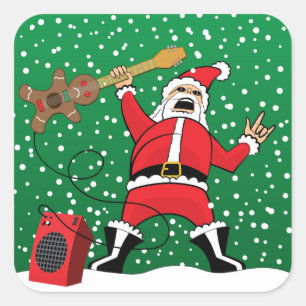 Sticker Carré Père Noël en métal lourd