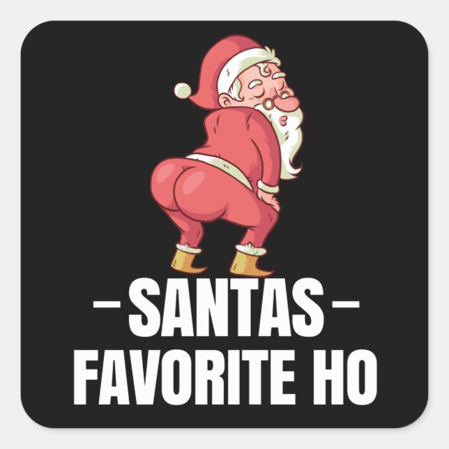 Sticker Carré Père Noël Favori Ho Rude Noël Noël Noël Noël (Devant)