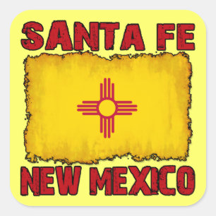 Sticker Carré Père Noël Fe, Nouveau-Mexique