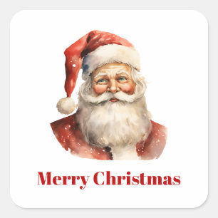 Sticker Carré Père Noël rétro
