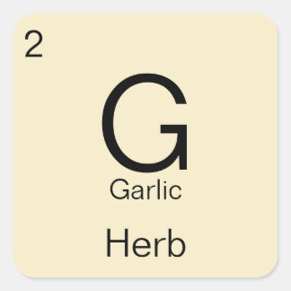 Sticker Carré Periodic Table Herb & Spice Label