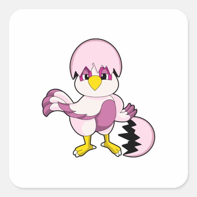 Sticker Carré Perroquet dans Oeuf avec Eggshell.PNG (Devant)