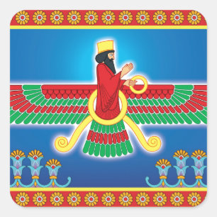 Sticker Carré Persan Faravahar de Zoroastrian
