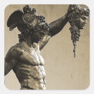 Sticker Carré Persée avec la tête de Medusa