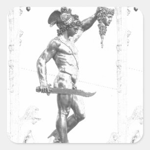 Sticker Carré Persée avec le chef de la Medusa