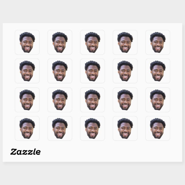 Sticker Carré Personalized Face Stickers, Photo Birthday Gift (Feuille)