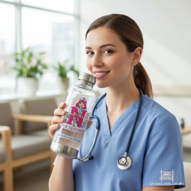 Sticker Carré Personalized Nurse Alphabet N Gift (Créateur téléchargé)