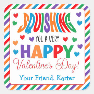 Sticker Carré Personalized Squishing You a Heureuse Sainte-Valen