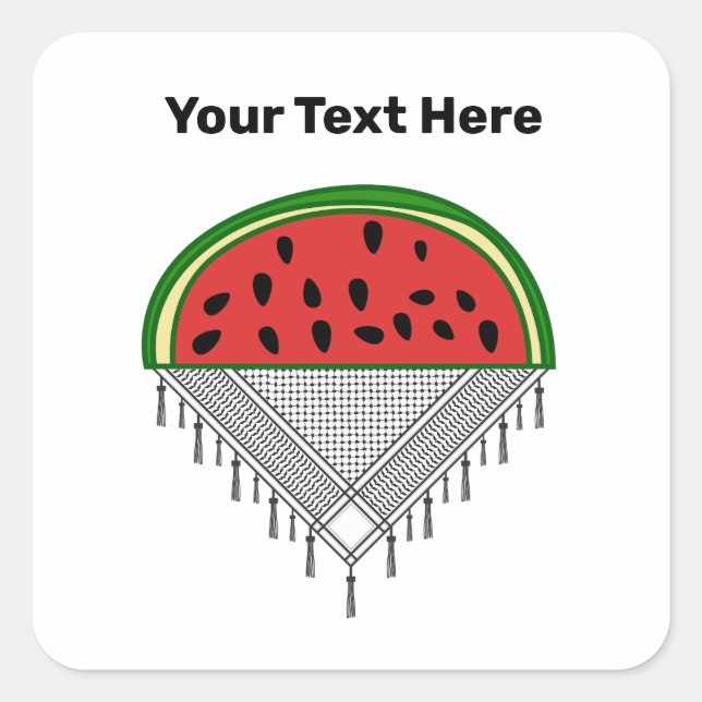 Sticker Carré Personalized Watermelon & Palestine T-shirt (Devant)