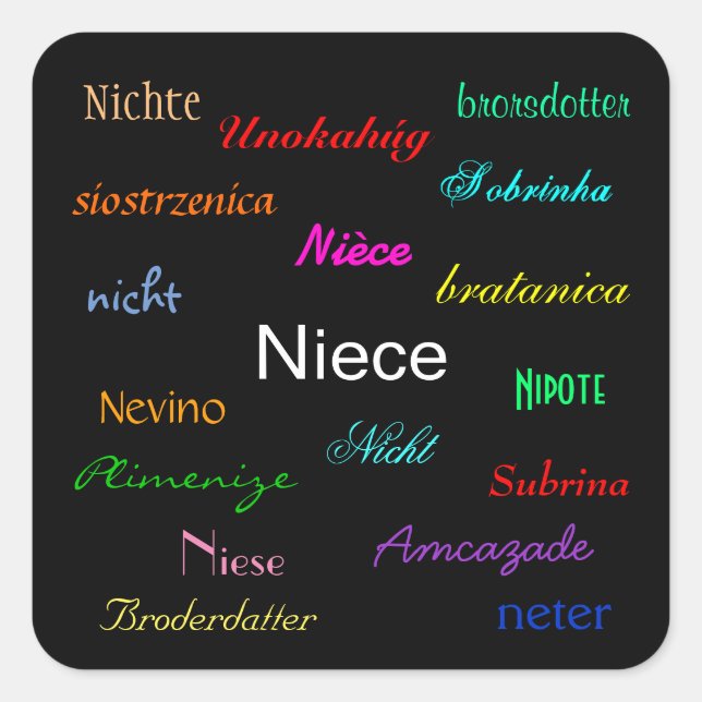 Sticker Carré Personnalisable "A Niece's Birthday I" (Devant)