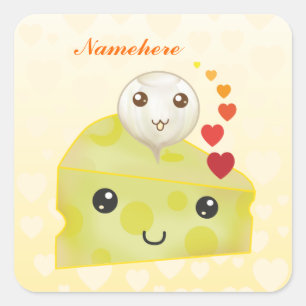 Sticker Carré Personnalisable : Fromage et conserves au vinaigre