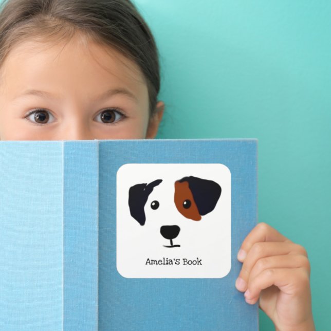 Sticker Carré Personnalisé Ce Livre Appartient À Chien (Créateur téléchargé)
