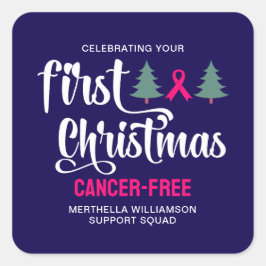 Sticker Carré Personnalisé PREMIER NOËL Cancer du sein Gratuit