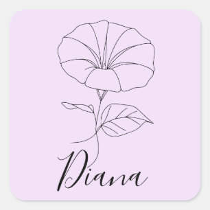 Sticker Carré Personnalisé Septembre Matin Gloire Cadeau Fleur d