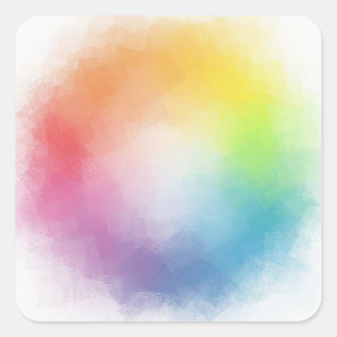 Sticker Carré Personnaliser Bleu Violet Vert Rouge Jaune Vide