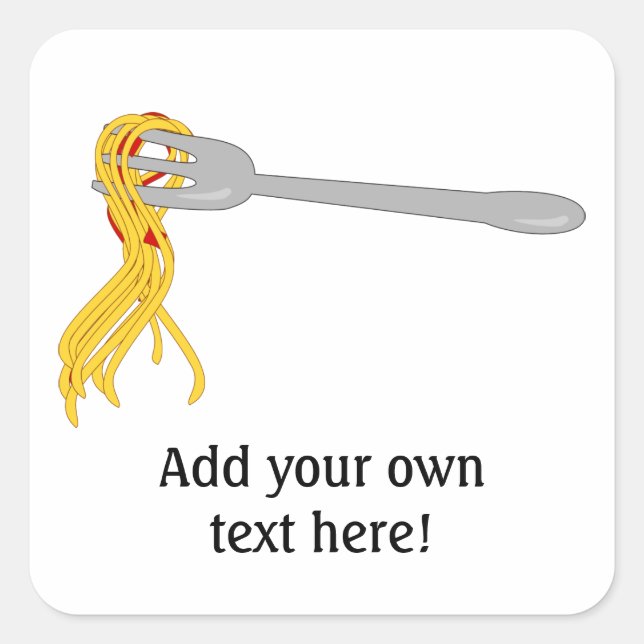 Sticker Carré Personnaliser de ce graphique Spaghetti Pasta (Devant)