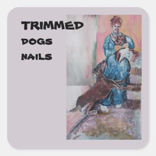 Sticker Carré personnaliser des ongles pour chiens coupés
