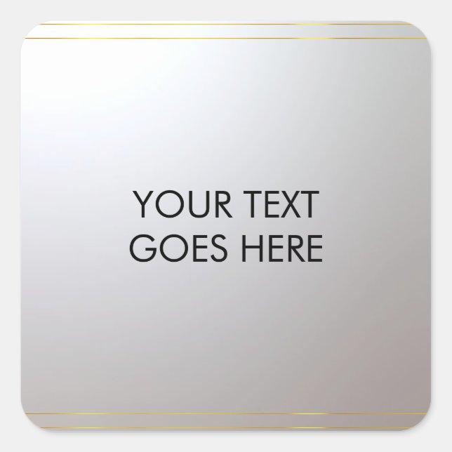 Sticker Carré Personnaliser Gold Silver Ajouter votre texte ici (Devant)