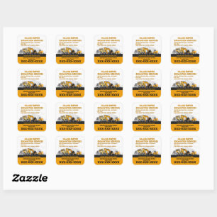 Sticker Carré Personnaliser l'entrepreneur général de fouilles C