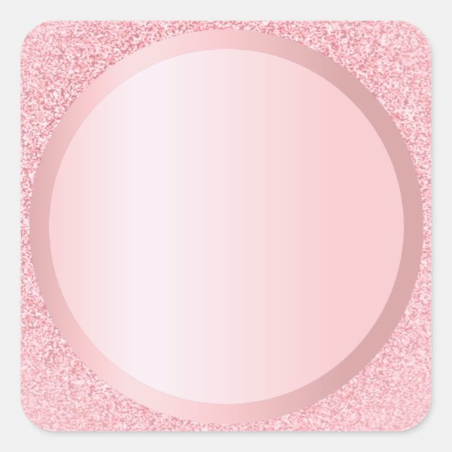 Sticker Carré Personnaliser Paillettes Rose Gold Ajouter Votre T (Devant)