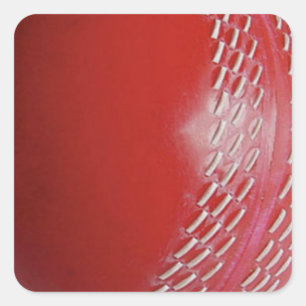 Sticker Carré Personnaliser rouge de balle de cricket avec votre