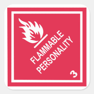 Sticker Carré Personnalité inflammable