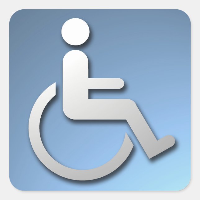 Sticker Carré Personne handicapée (Devant)