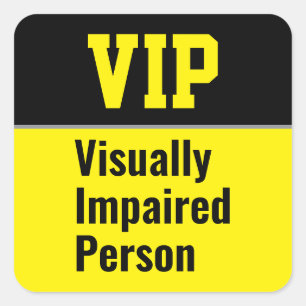 Sticker Carré Personne malvoyante VIP