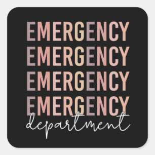 Sticker Carré Personnel du service des urgences infirmière T