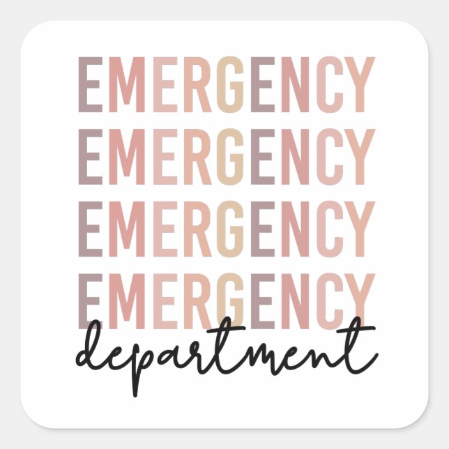 Sticker Carré Personnel du service des urgences | infirmière | T (Devant)