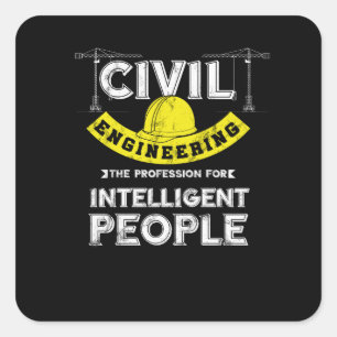 Sticker Carré Personnes intelligentes drôles de génie civil