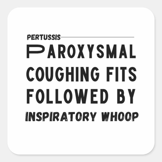 Sticker Carré Pertussis Hallmark - Toux blanche Médicale (Devant)