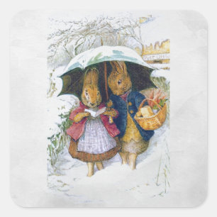 Sticker Carré Peter Rabbit (parapluie)