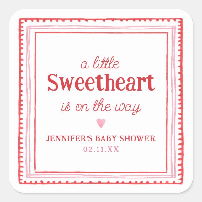 Sticker Carré Petit amour Valentine's Shower (Devant)