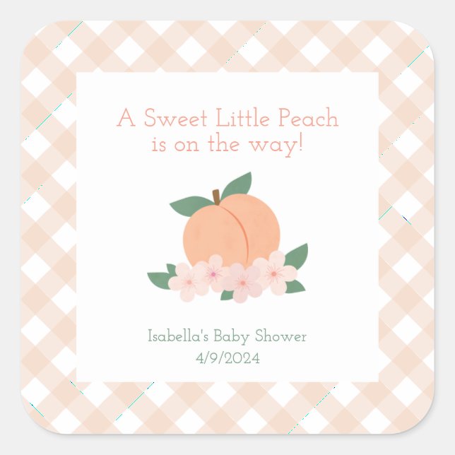 Sticker Carré Petit Baby shower doux (Devant)