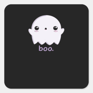 Sticker Carré Petit Boo mou Halloween