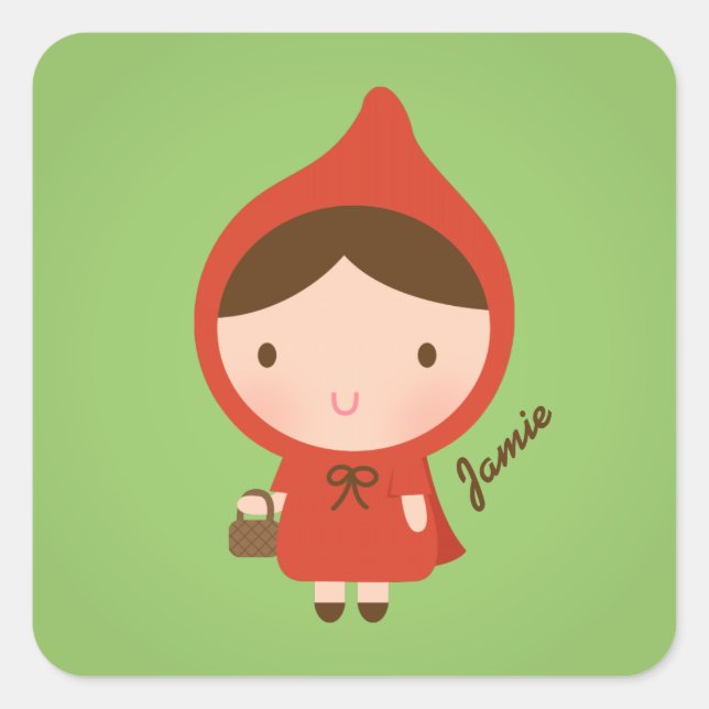 Sticker Carré Petit chaperon rouge Fairytale pour filles (Devant)
