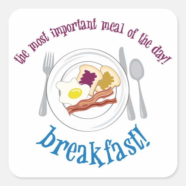Sticker Carré Petit-déjeuner ! (Devant)