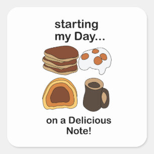Sticker Carré Petit déjeuner : commencer ma journée sur une note
