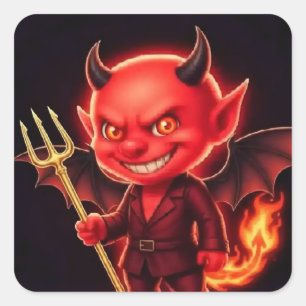Sticker Carré Petit Diable effronté