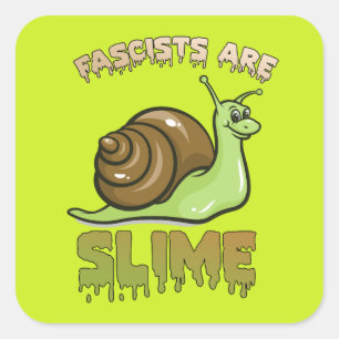 Sticker Carré Petit escargot rétro - Les fascistes sont minces